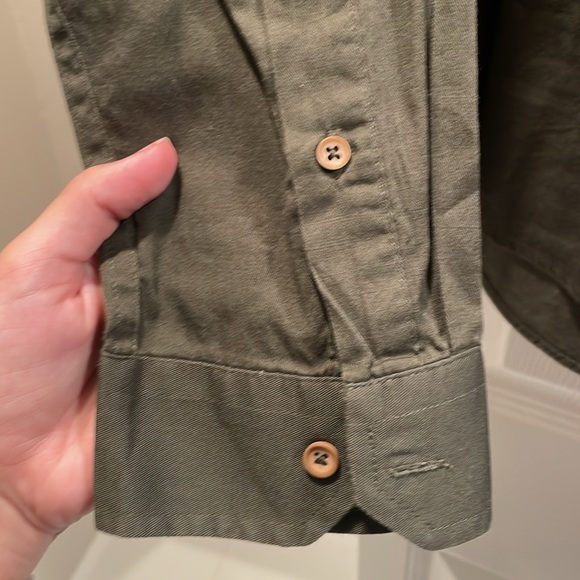 Zara Men’s Olive Green XL Slim Fit Button Down Long sleeve - Picture 3 of 5